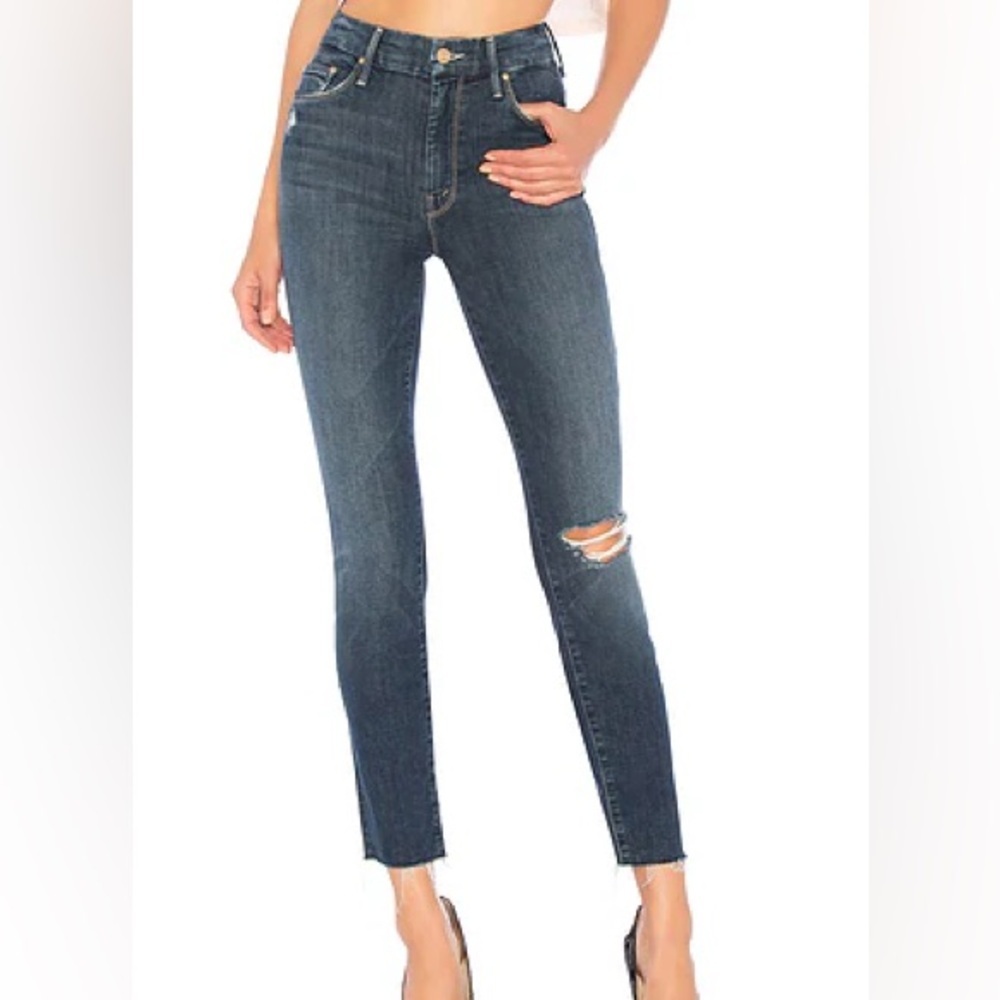 NWOT MOTHer High Waisted Looker Ankle‎ Fray in Close To The Edge size 27